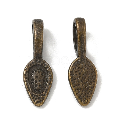 Tibetan Style Alloy Glue-on Flat Pad Bails X-TIBEP-Q064-183AB-NR-1