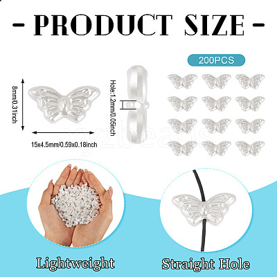 200Pcs ABS Imitation Pearl Beads OACR-TA0003-84D-1