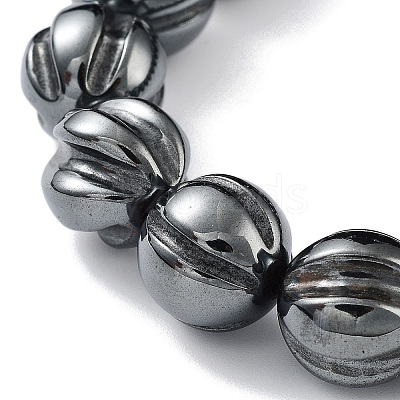 Non-Magnetic Synthetic Hematite Beaded Stretch Bracelets BJEW-H589-01B-1