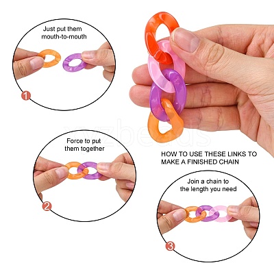 Imitation Jelly Acrylic Linking Rings OACR-S036-001B-E-1