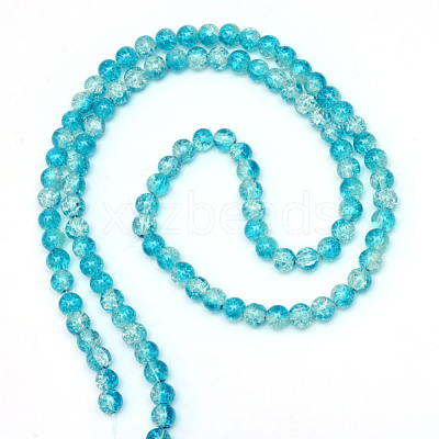 Baking Paint Crackle Glass Bead Strands CCG-S001-6mm-06-1