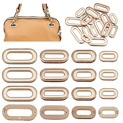 16Pcs 4 Style Zinc Alloy Screw-in Grommet Eyelet Findings FIND-WR0008-55-1