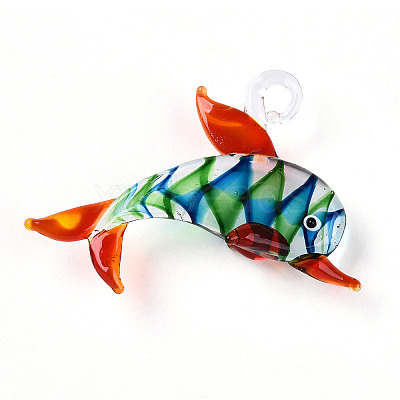Handmade Lampwork Big Pendants LS-LAMP-T023-14A-1