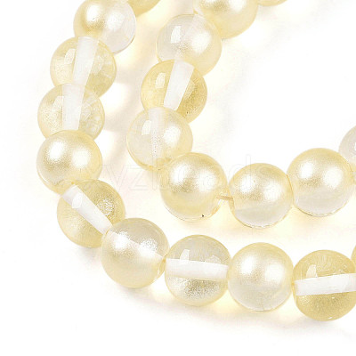 Baking Paint Transparent Glass Beads Strands DGLA-N011-10mm-02-1