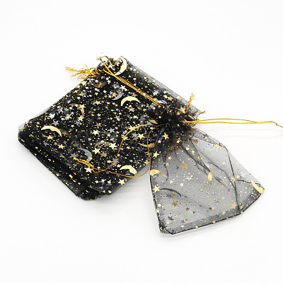 Hot Stamping Rectangle Organza Drawstring Gift Bags LS-WG15067-19-1