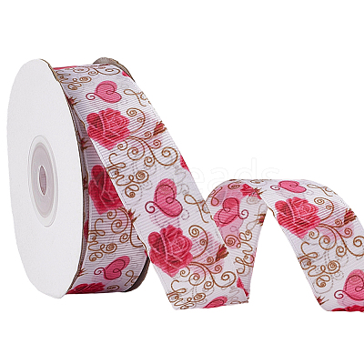 1 Roll Printed Polyester Grosgrain Ribbon SRIB-CY0001-15-1