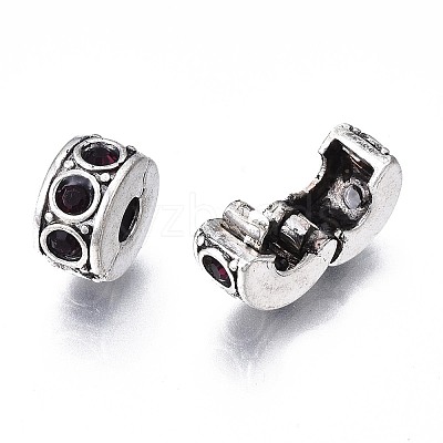 Brass Rhinestone European Clasps KK-N291-01AS-08-1