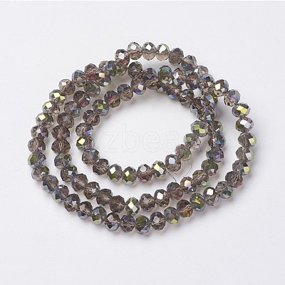 Electroplate Transparent Glass Beads Strands EGLA-A034-T8mm-S06-1