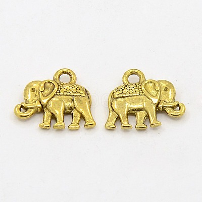 Vintage Elephant Charms A-PALLOY-ZN-47017-AG-F-1