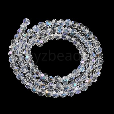 Electroplate Transparent Glass Beads Strands EGLA-A035-T6mm-L19-1
