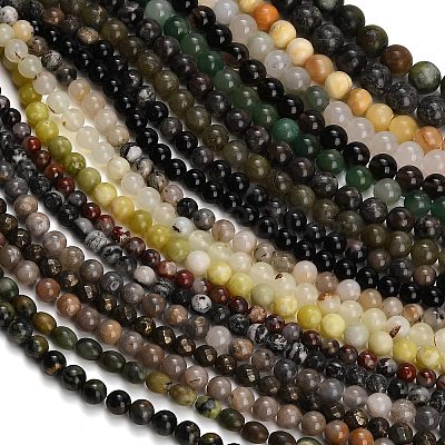 Natural Mixed Stone Beads Strands G-F591-30-1