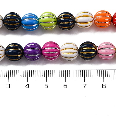 Grooved Resin Beads Strands RESI-M023-01G-G-1