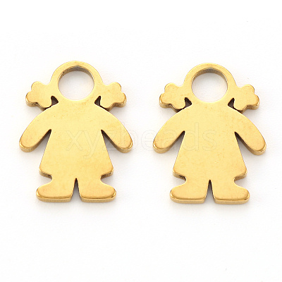 PVD Vacuum Plating 304 Stainless Steel Charms LS-STAS-N092-24G-1