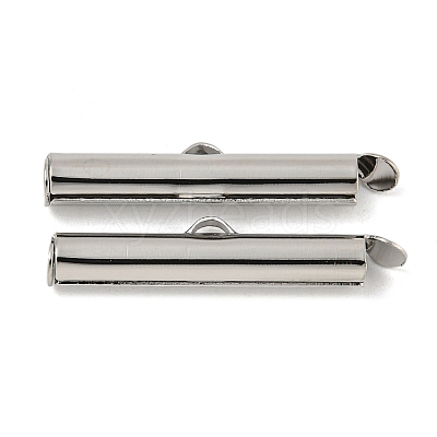 Brass Slide On End Clasp Tubes KK-N254-119P-04-1