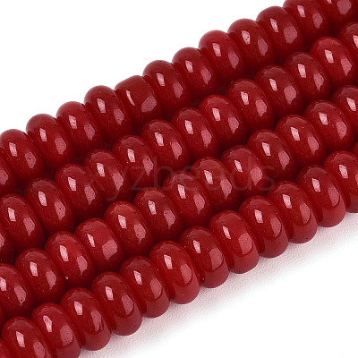 Opaque Spray Painted Glass Beads GLAA-ZX008-6mm-18O-1