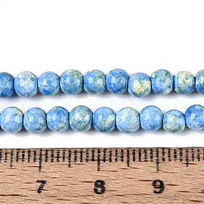 Baking Paint Glass Beads Strands X-DGLA-N016-4mm-09-1