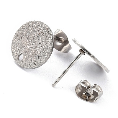 Non-Tarnish 304 Stainless Steel Stud Earring Findings STAS-O144-01C-P-1