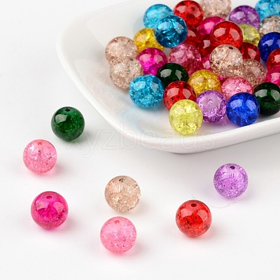 Mixed Crackle Glass Beads X-CCG-Q001-10mm-M-1
