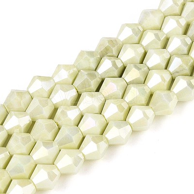 Anti-Tarnish Electroplate Glass Beads Strands GLAA-T025-8mm-13J-1