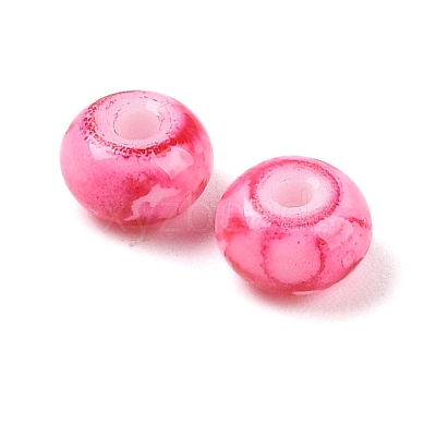 Opaque Spray Painted Glass Beads GLAA-G118-01O-1