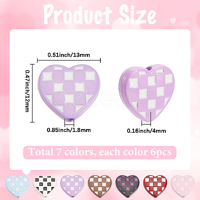 42Pcs 7 Colors Baking Paint Alloy Beads FIND-SC0015-83-1