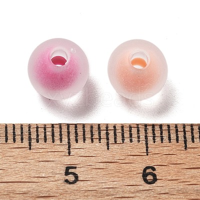 Frosted Transparent Acrylic Beads OACR-A032-14A-1
