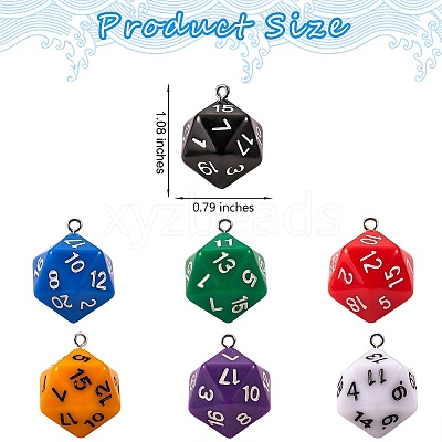 14Pcs 7 Colors Acrylic Pendants MACR-SZ0001-69-1