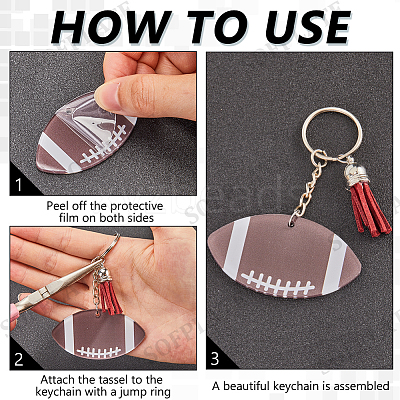 DIY Sports Ball Acrylic Pendant Keychain Making Kits DIY-SP0001-44C-1