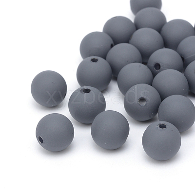 Spray Painted Acrylic Beads ACRP-S672-10mm-11-1