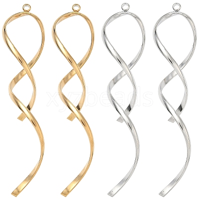 4Pcs 2 Colors Ion Plating(IP) 304 Stainless Steel Pendants STAS-YW0011-25-1