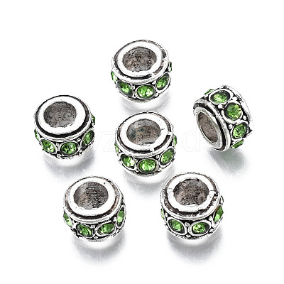 Alloy Rhinestone European Beads MPDL-Q212-001E-RS-1