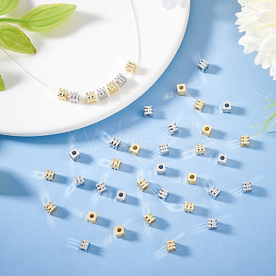 100Pcs 2 Colors Brass Spacer Beads KK-GO0001-90-1