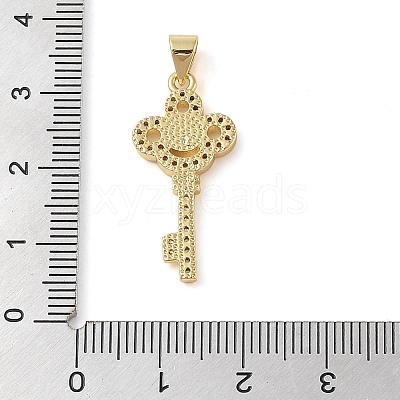Brass Micro Pave Clear Cubic Zirconia Pendants KK-I712-58G-04-1