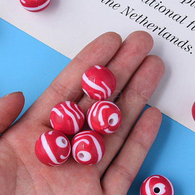 Opaque Striped Acrylic Beads MACR-S373-27B-03-1