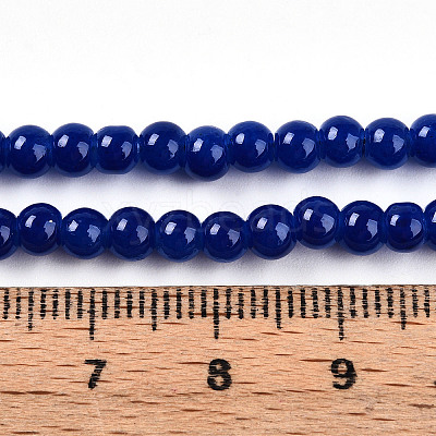 Baking Paint Imitation Jade Glass Round Bead Strands DGLA-Q021-4mm-33-1