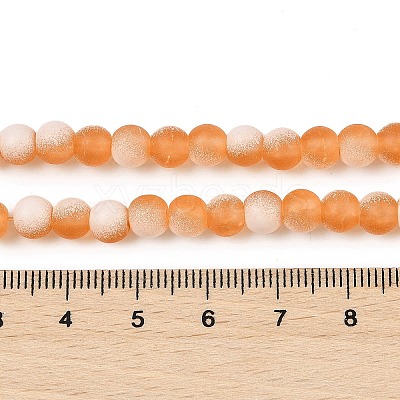 Frosted Crackle Glass Beads Strands GLAA-U001-8mm-M10-1