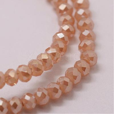 Electroplate Glass Bead Strands GLAA-K016-2x3mm-09PL-1