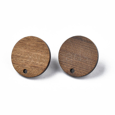 Walnut Wood Stud Earring Findings X-MAK-N032-043-1