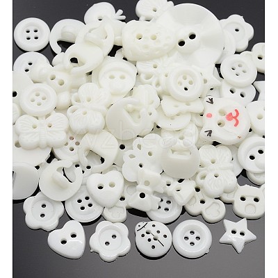 Dyed Mixed Shapes and Mixed Size Acrylic Buttons BUTT-X0035-1