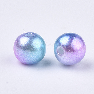 Rainbow ABS Plastic Imitation Pearl Beads OACR-Q174-4mm-02-1