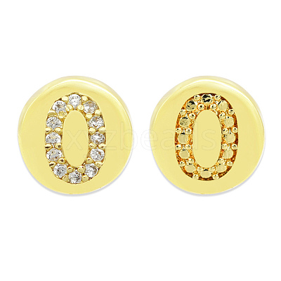 Brass Micro Pave Clear Cubic Zirconia Beads KK-T030-LA843-OX3-1