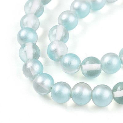 Baking Paint Transparent Glass Beads Strands DGLA-N011-8mm-05-1
