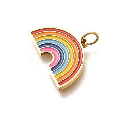 Pride 304 Stainless Steel Enamel Pendants STAS-B079-01G-06-1