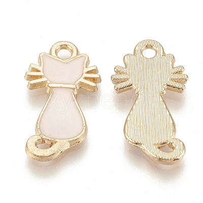 Alloy Enamel Kitten Pendants X-ENAM-S115-038C-1