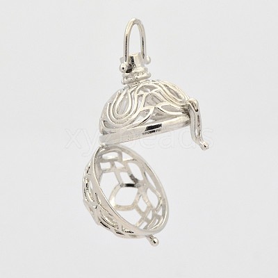 Filigree Round Brass Cage Pendants LS-KK-D389-06P-B-1