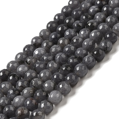 Natural White Jade Bead Strands G-R346-8mm-10-1