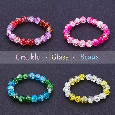 Baking Paint Crackle Glass Bead CCG-PH0002-8mm-02-1