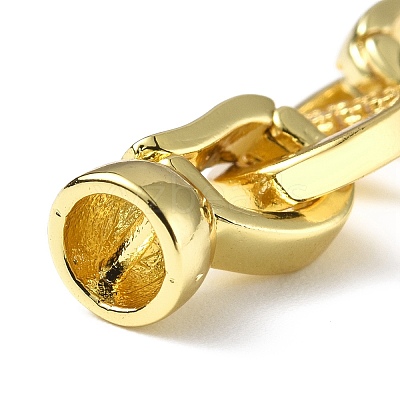 Rack Plating Brass Micro Pave Clear Cubic Zirconia Fold Over Clasps KK-G448-05G-1