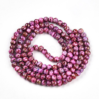 Baking Paint Glass Beads Strands DGLA-N003-6mm-B03-1