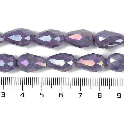 Opaque Solid Color Electroplate Glass Beads Strands EGLA-N013-P10mm-B09-1